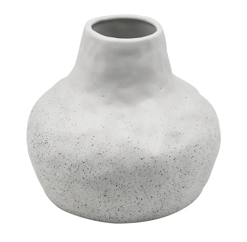 In Full Bloom Speckled White Large Ceramic Vase 1