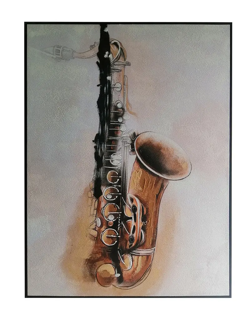 In Harmony Abstract Saxophone Wall Sculpture – Textured Multi-Layer Design 1