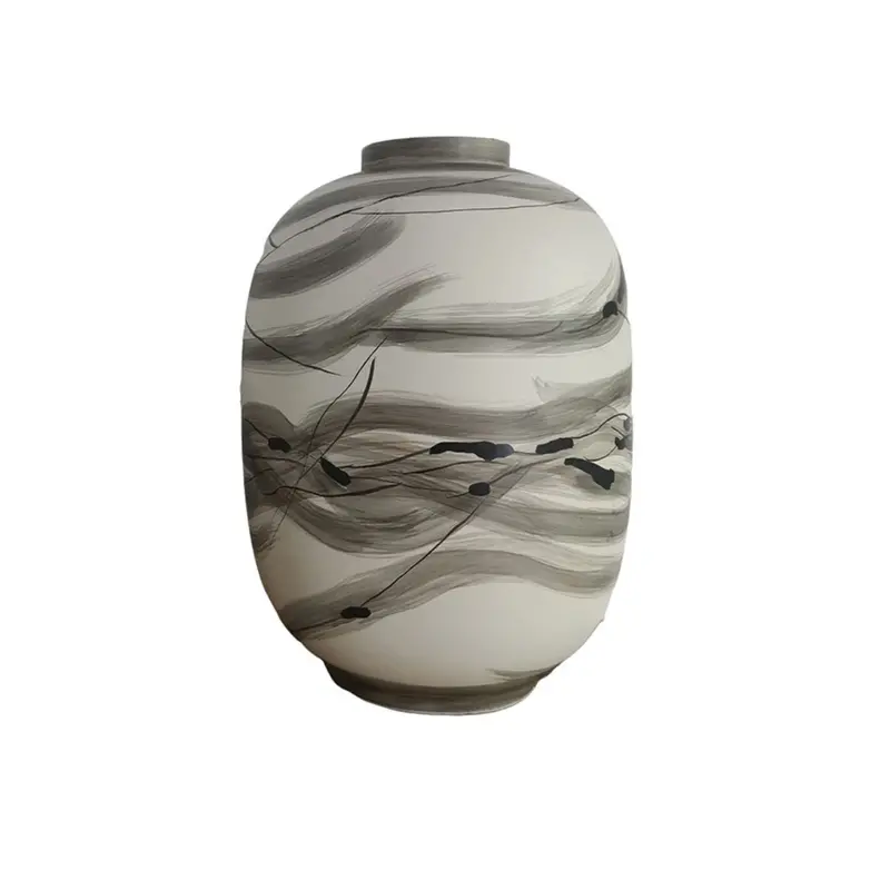 In Harmony Elegant Tall Vase – Light Grey And White Neutral Tone 1