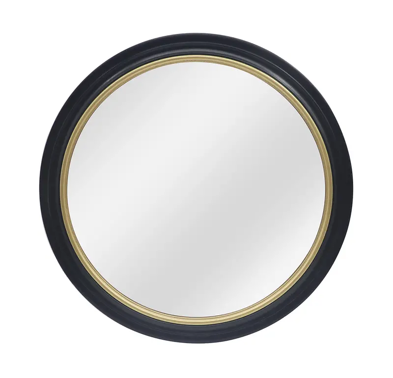 In Harmony Framed Wall Mirror – Warm Brown Frame With Metallic Gold Accents 1