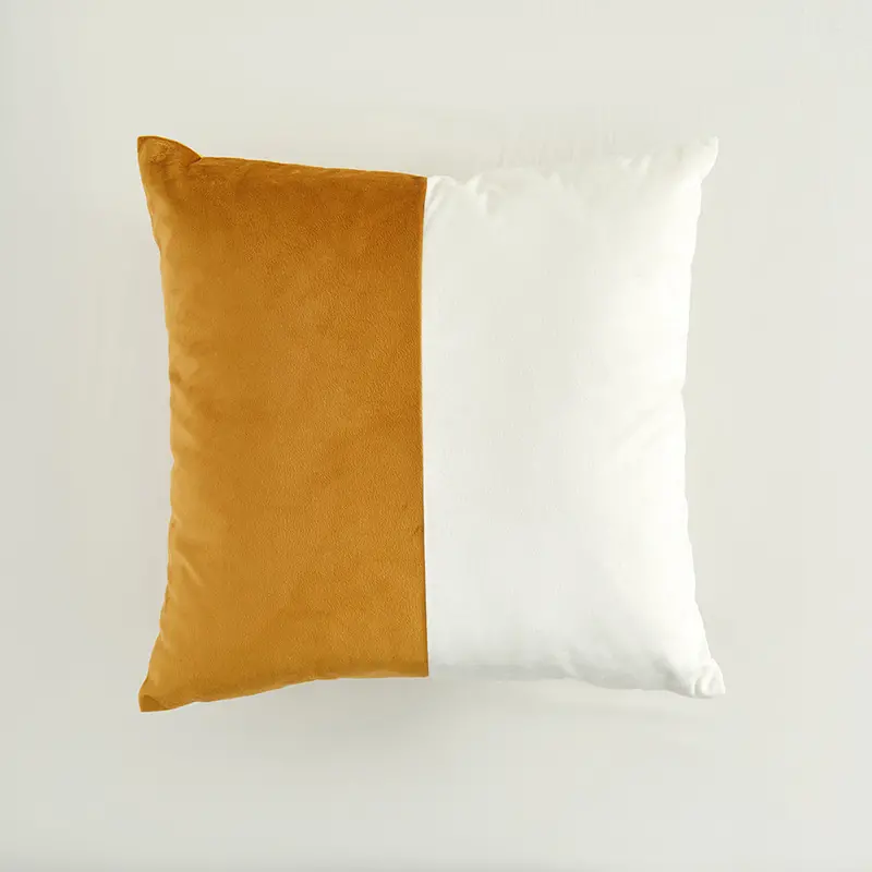 In Harmony Gold And White 18X18 Inch Square Accent Pillow 1