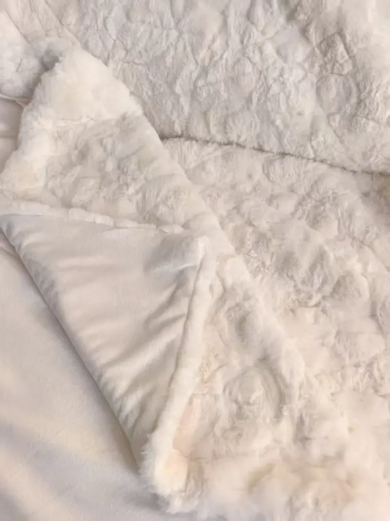 In Harmony Ivory Faux Fur Blanket – 50X60 Inch Soft Accent Throw 1