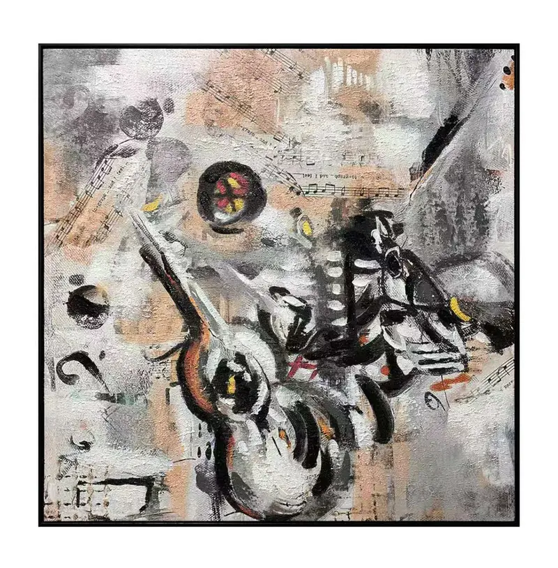 In Harmony Multi-Theme Abstract Wall Art – Musical Instruments And Symbolic Forms 1