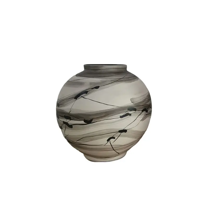 In Harmony Small White And Light Grey Ceramic Vase – Contemporary Tabletop Styling 1