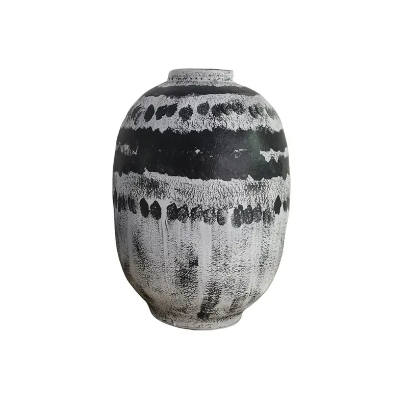 In Harmony Tall Minimalist Vase – Charcoal Black And White Finish 1