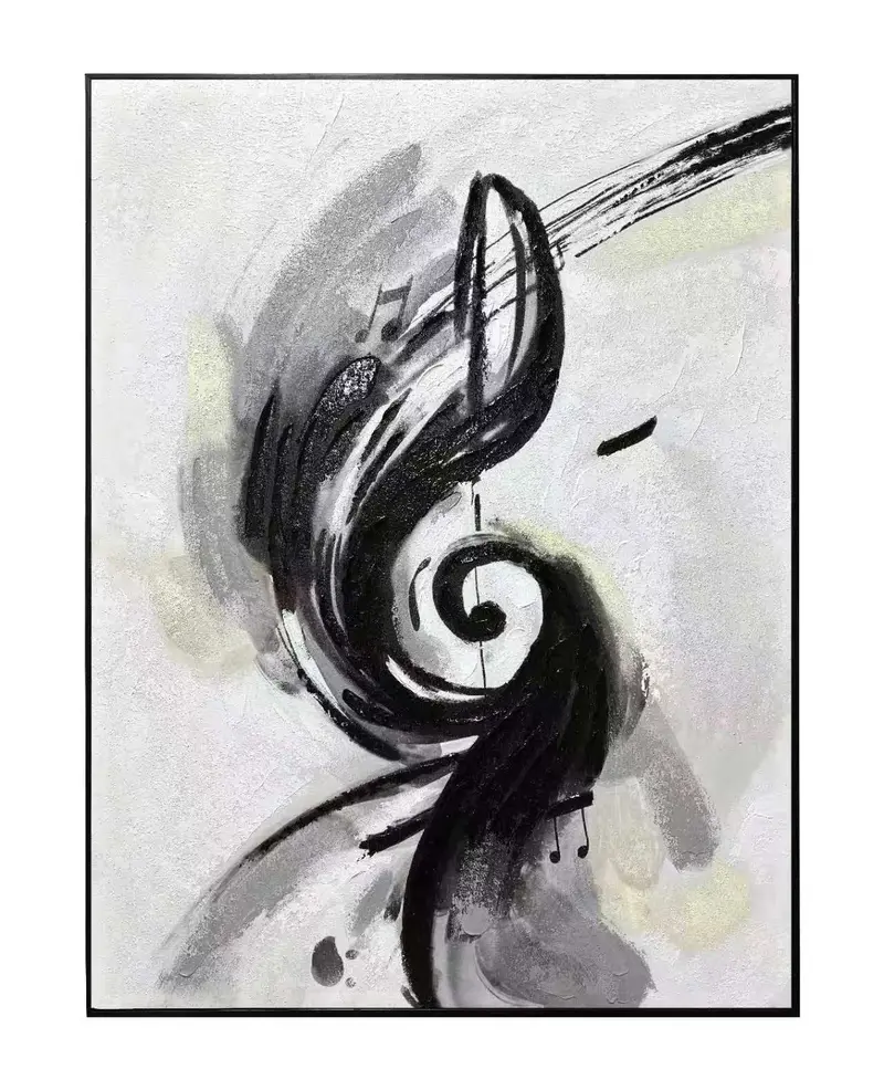 In Harmony Textured Treble Clef Wall Art – Abstract Musical Relief Sculpture 1