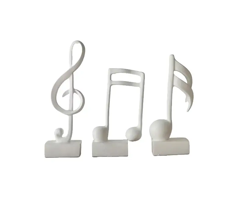 In Harmony White Musical-Themed Table Decor – Sleek Treble Clef Design 1