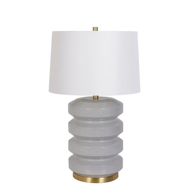 Jordyn Grey Ceramic & Gold 28" Table Lamp 1