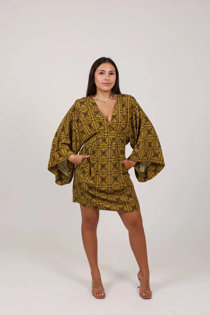 Kanani Dress In Heirloom Black And Seaweed Print 1