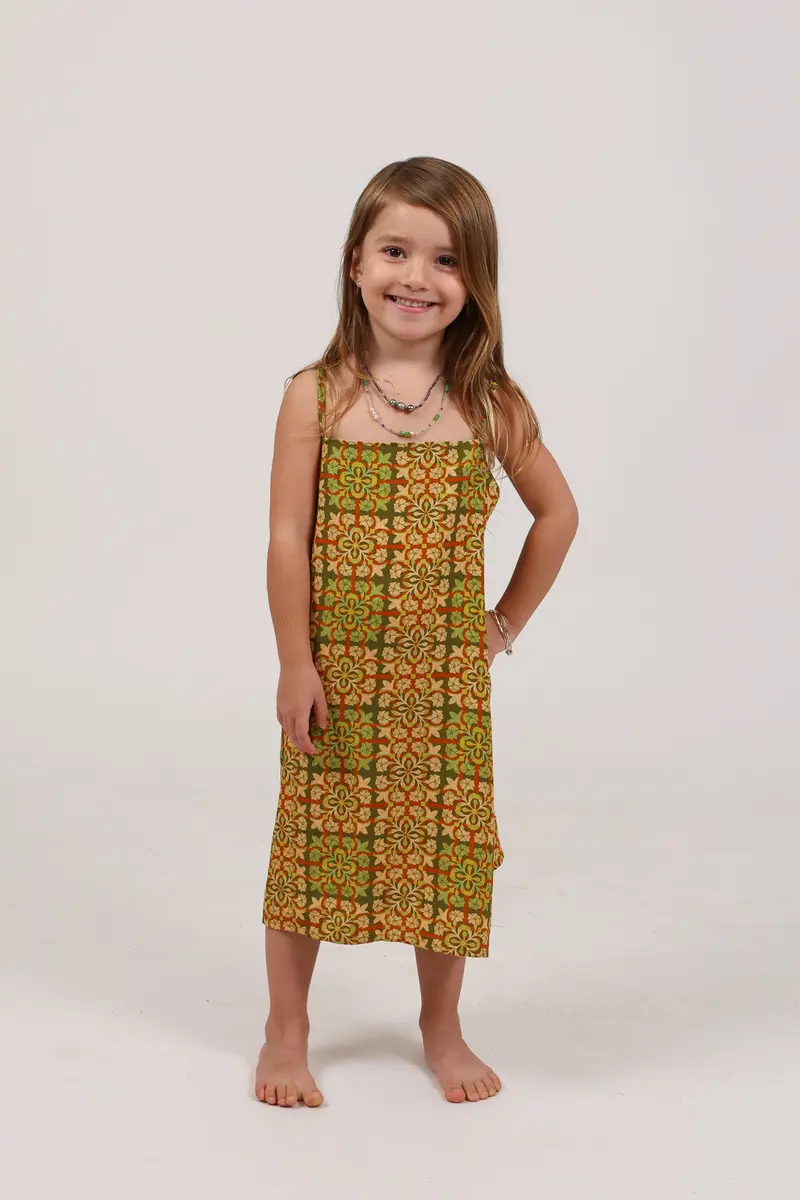 Keiki Tita Dress In Palaka Quilt Pineapple Pattern 1
