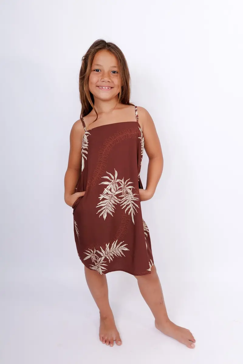 Kids' Tita Dress In Lauae Brown 1