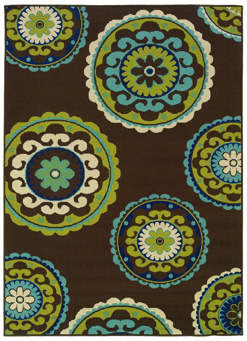 Lagoon Brown Medallion Area Rug – 7'10" X 10'10" 1