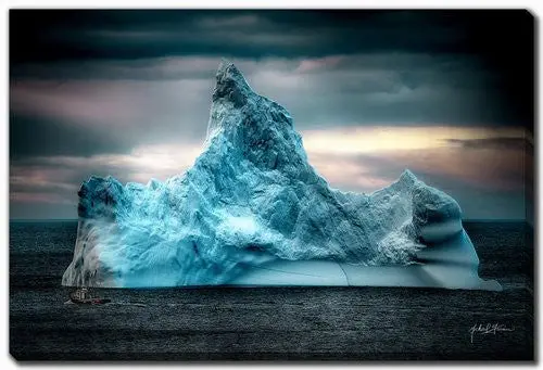 Large Blue Arctic Wall Art – Contemporary Framed Print, 38 X 60 Inches 1