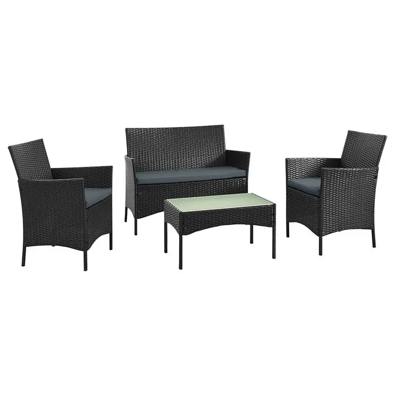 Lavaca Black And Grey 4-Piece Outdoor Conversation Set 1