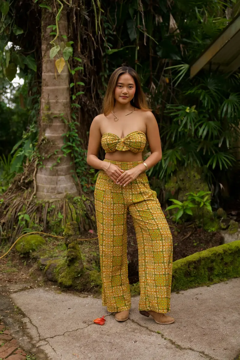 Loke Matching Set In Palaka Quilt Pineapple Pattern 1