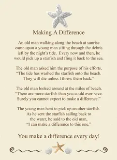 Making A Difference Inspirational Story Card Pin 1