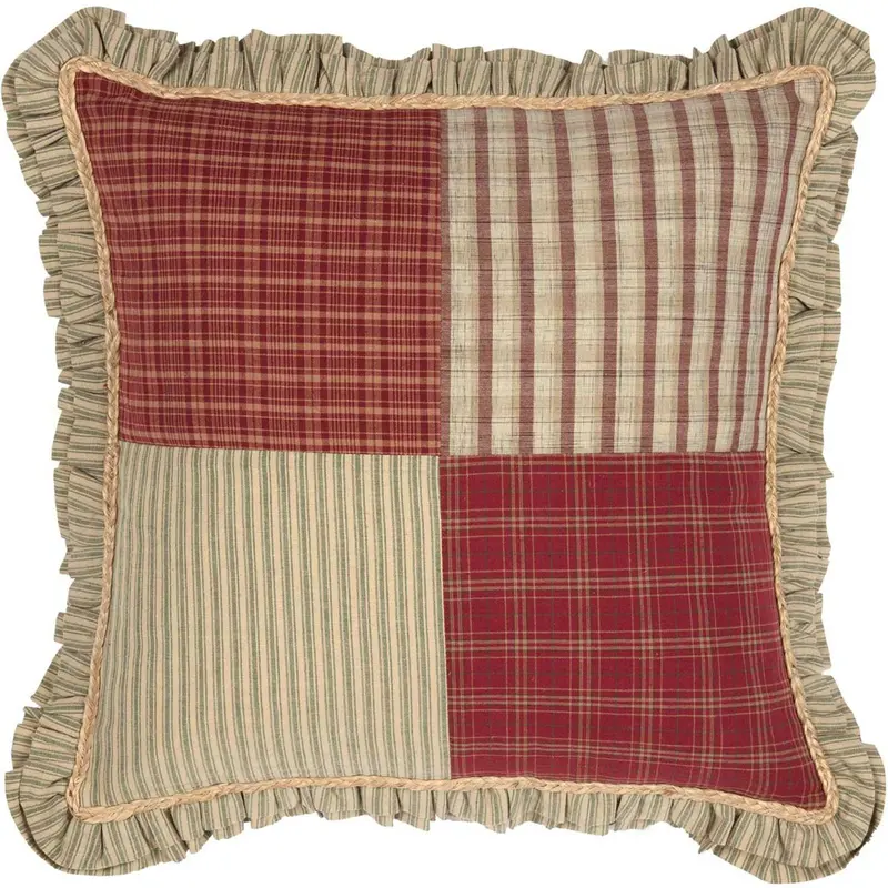 Mayfred Khaki And Barn Red Square Throw Pillow – 18" X 18" 1