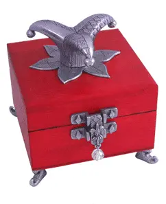 Medieval Jester-Inspired Wooden Keepsake Box 1