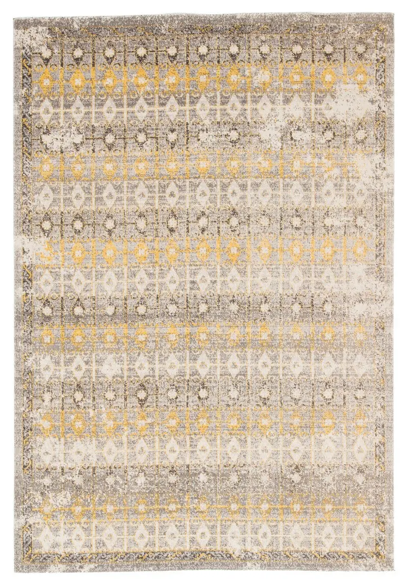 Mikras Iv Light Grey-And-Yellow Area Rug – 8'10" X 12' 1