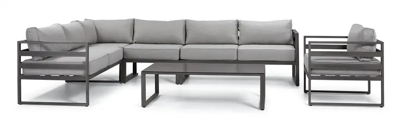 Milos Grey 6-Piece Outdoor Sectional – All-Weather Wicker Seating With Cushioned Comfort 1