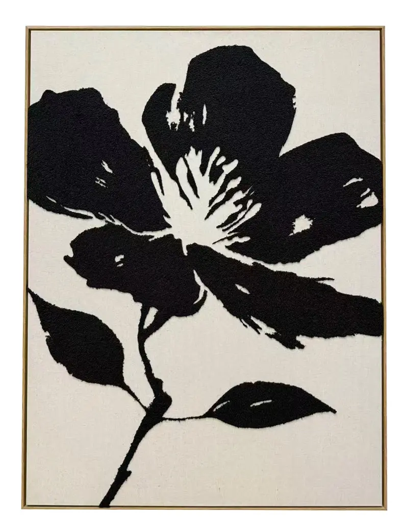 Minimalist Botanical Silhouette Wall Art – Ivory And Black 1