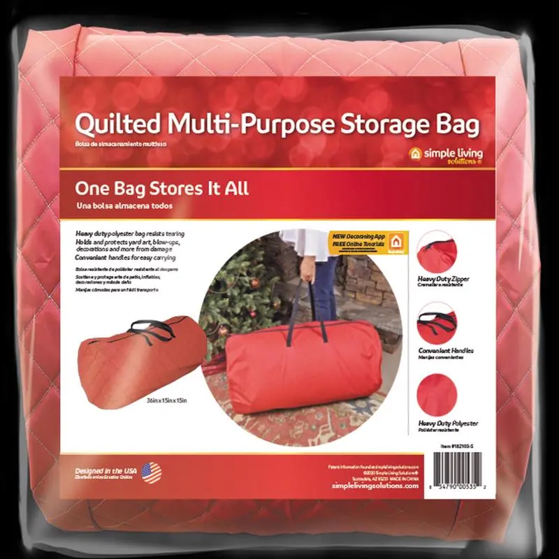 Multi-Use Seasonal Storage Tote – Durable Fabric With Zip Closure 1