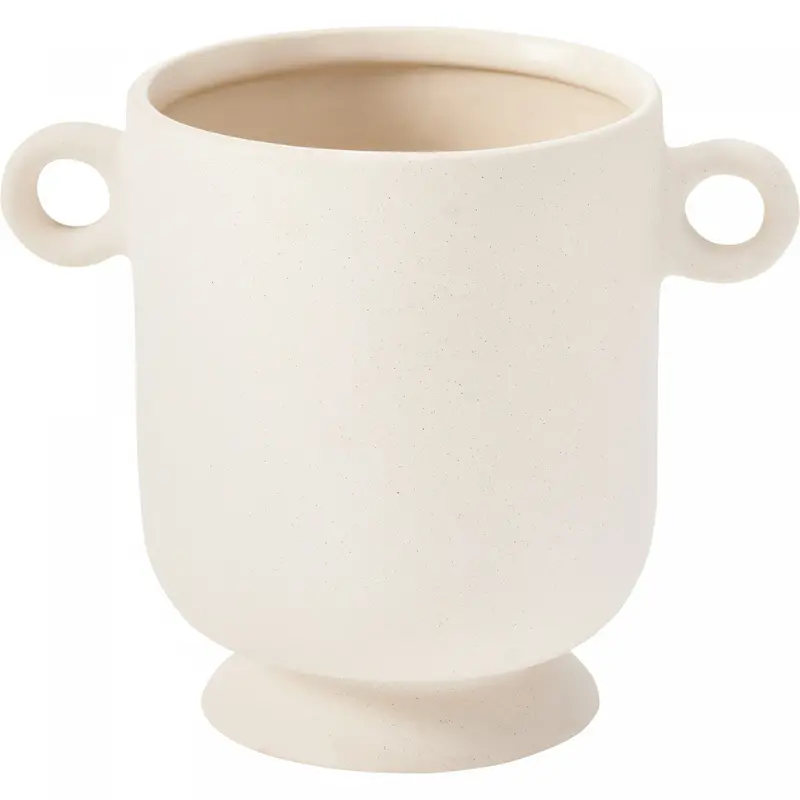 Nico Matte Cream Ceramic Vase – Neutral Tone, Smooth Finish 1