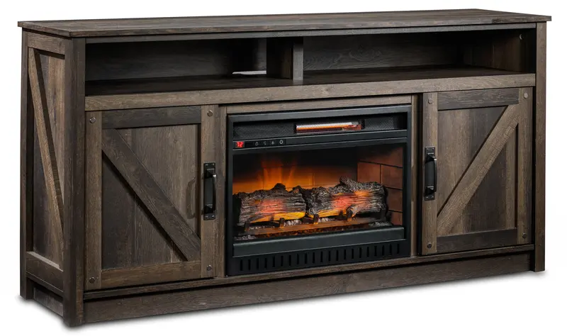 Noah Aged Oak Fireplace Tv Stand – 60-Inch Modern Media Console 1