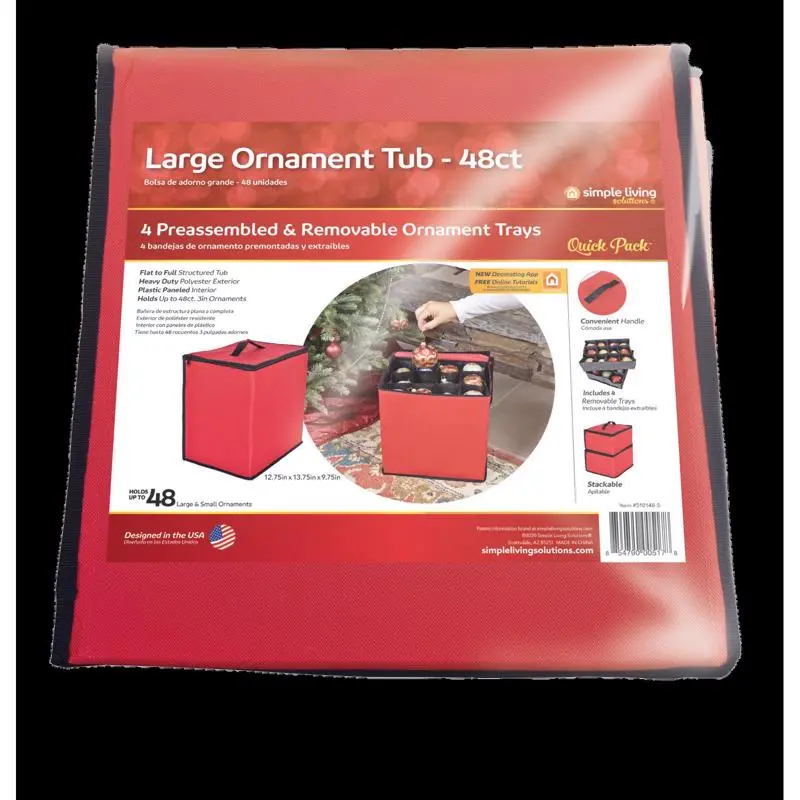 Ornament Organizer Container – Stackable, Compartmentalized Design 1