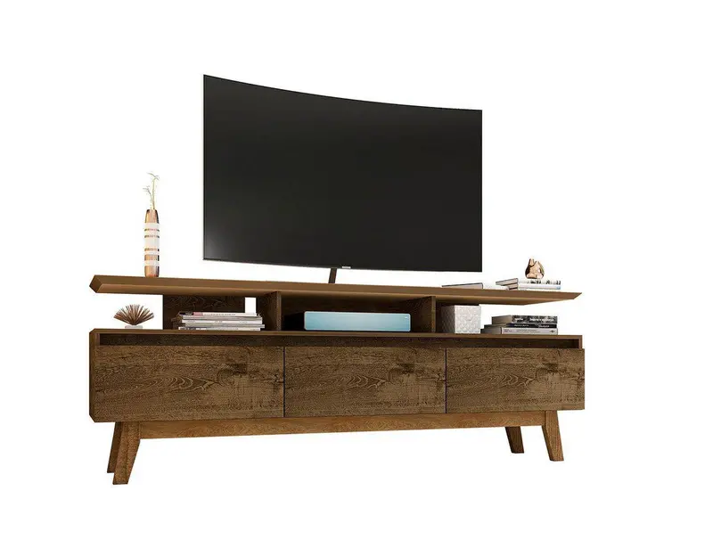 Osnabruck Rustic Brown 71-Inch Tv Stand With Open Shelving 1