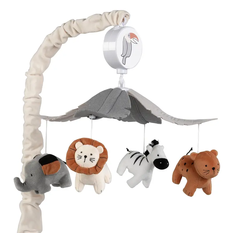 Patchwork Jungle Animal Musical Crib Mobile 1