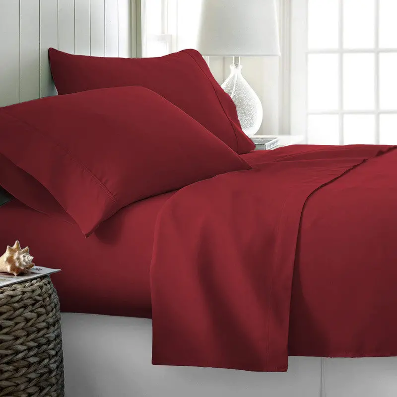 Rize King-Size Sheet Set In Bold Red Microfiber 1