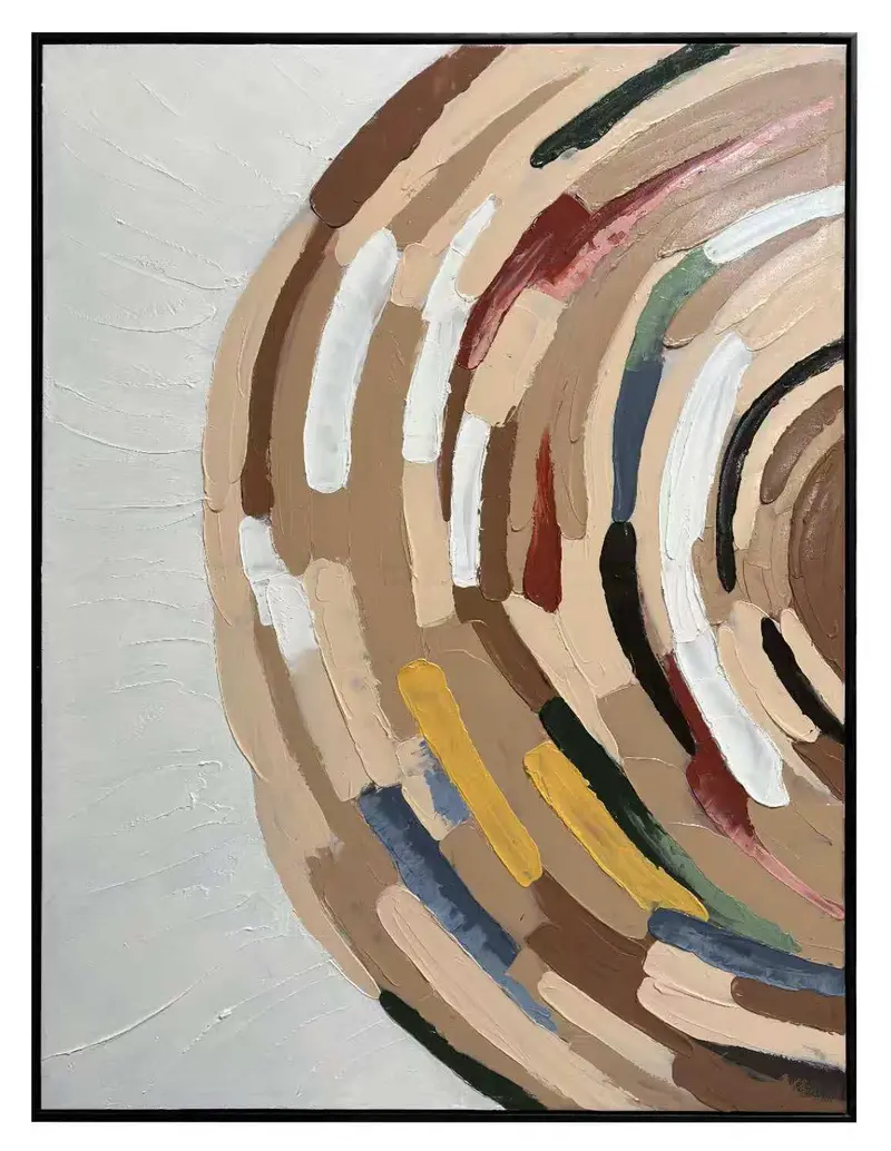 Rustic Charm Brown-And-Beige Circular Motif Wall Art 1