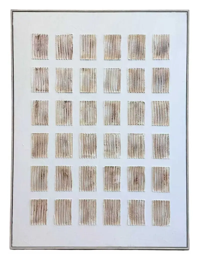 Rustic Charm Brown-And-Beige Textured Vertical Square Wall Art 1