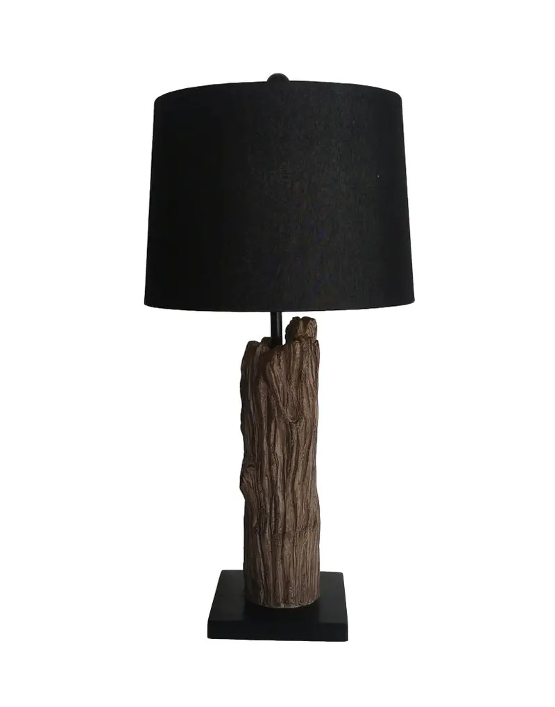 Rustic Charm Brown-And-Black Ceramic Table Lamp 1