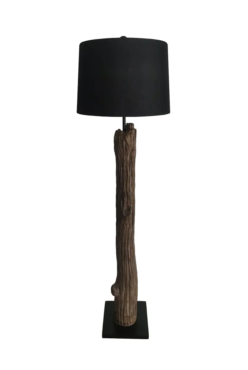 Rustic Charm Brown-And-Black Metal Floor Lamp 1