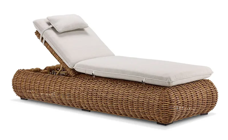 Salina Brown Outdoor Lounger Chair 1