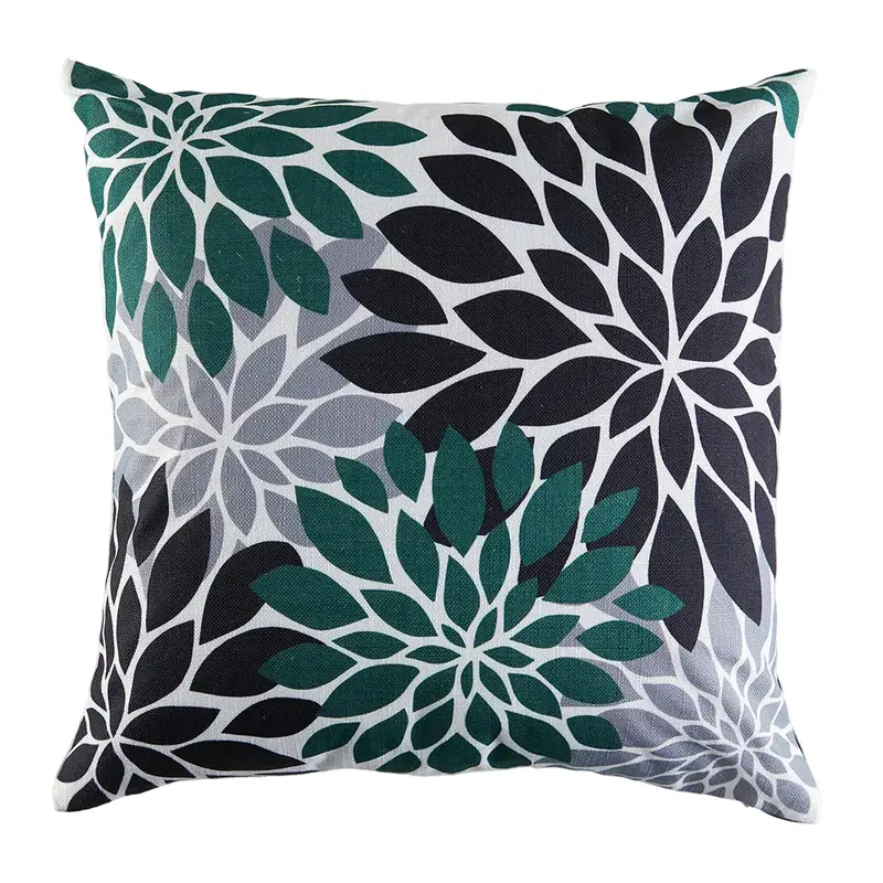 Teal Palm Beach-Themed Outdoor Decorative Cushion 1
