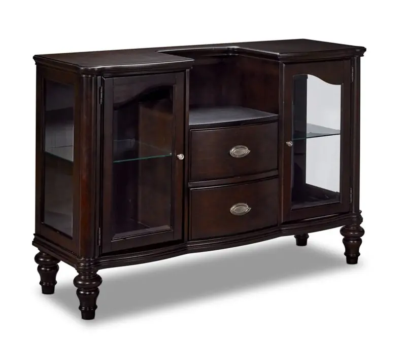 Thoreaux Matching Server Cabinet In Rich Dark Cherry Wood 1