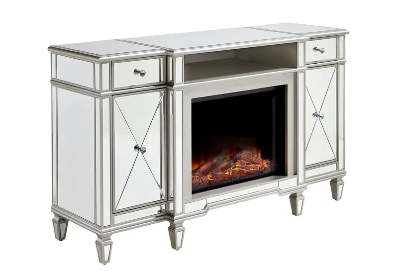Tiffany Mirrored Fireplace Tv Stand With Storage 1