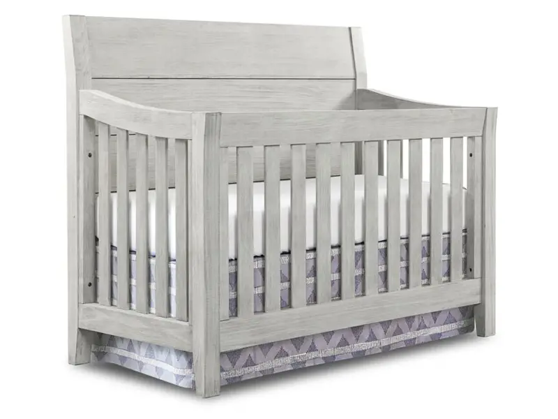 Timber Ridge Weathered White Baby Crib – Solid Wood Construction 1