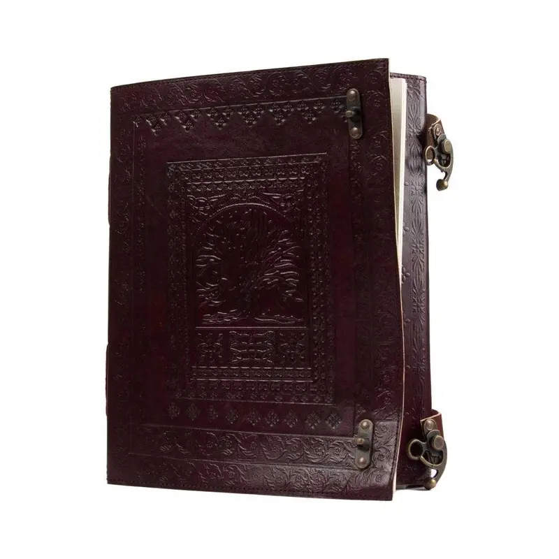 Tree Of Life Large Leather Journal – 13×10 Inch Bound Notebook With Buckle Closure 1