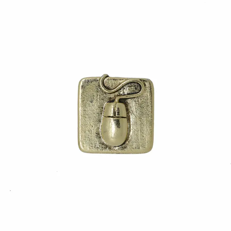 Vintage-Style Gold Computer Mouse Lapel Pin 1