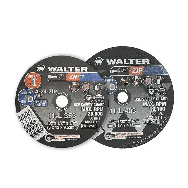 Walter A-60 Zip Cut-Off Wheel — 3" X 1/32" X 1/4", Type 1 1
