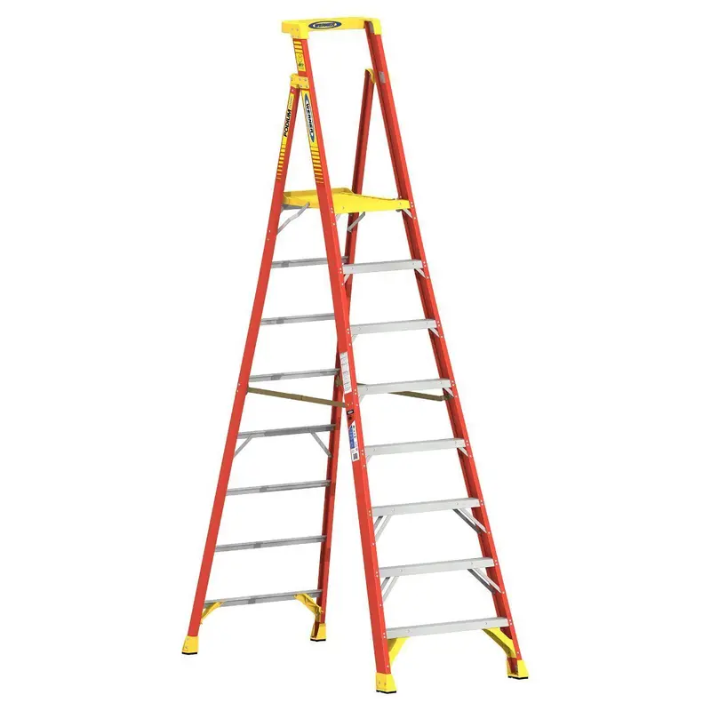 Werner Pd6208Ca Fiberglass Podium Ladder — 8–14 Ft, Type Ia Duty Rating 1