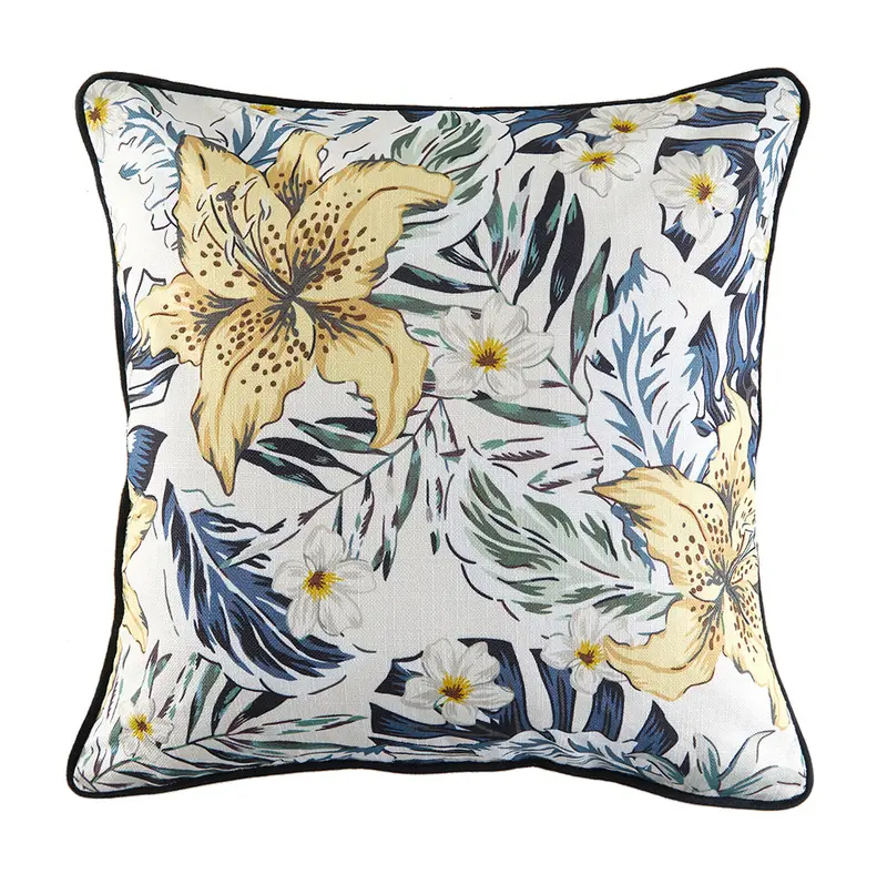 Yellow And Black Outdoor Decorative Cushion For Patio & Garden Use 1