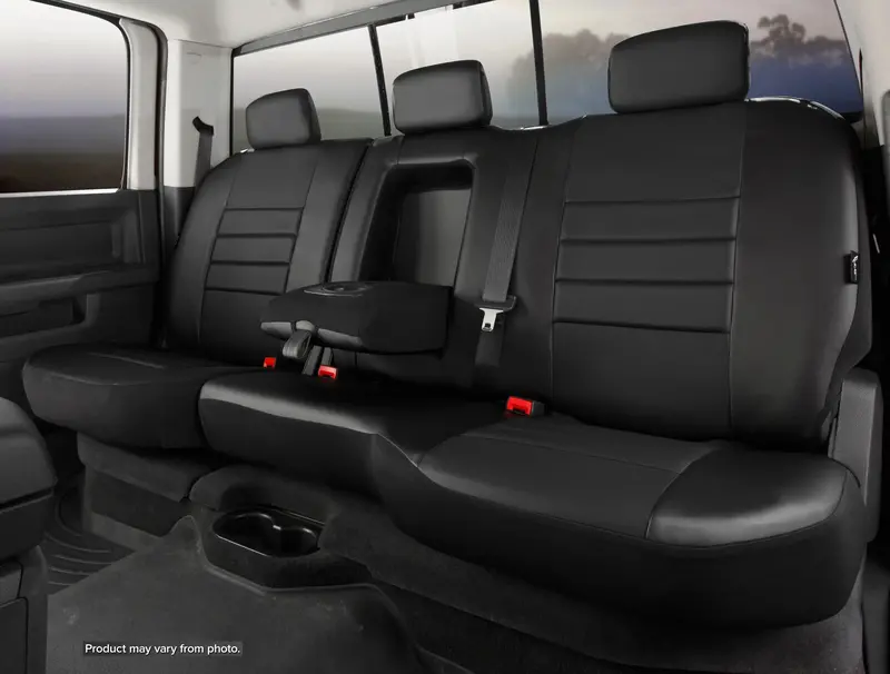 Fia Sl60 Series Rear Seat Cover – Sl62-70 Black/Black Red Leatherette Custom Fit 1